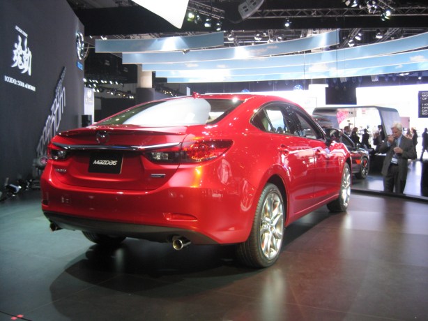 The rear of the 2014 Mazda6 diesel sedan.