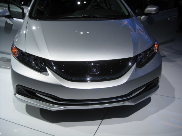 Lighting wasn't great, but this was the 2013 Civic Sedan on display at the show. 