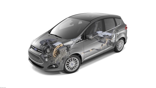 A cutaway of the 2013 Ford C-Max Hybrid.