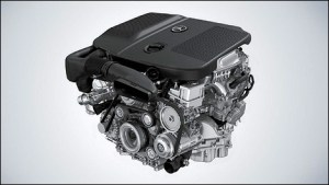 The 2.1L Biturbo diesel engine in the 2014 GLK 250 BlueTEC.
