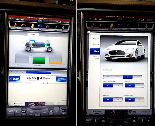 The brilliant, high-definition Tesla 17 inch touch screen is just amazing in person. Like a tablet computer, it's internet-connected and technical service can be rendered online. Updates are downloaded and installed overnight while you sleep!