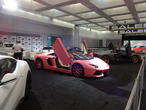 LAAutoShow Day 1 072 Lamborghini Gallardo in Paris Hilton Pink Exotic rentals