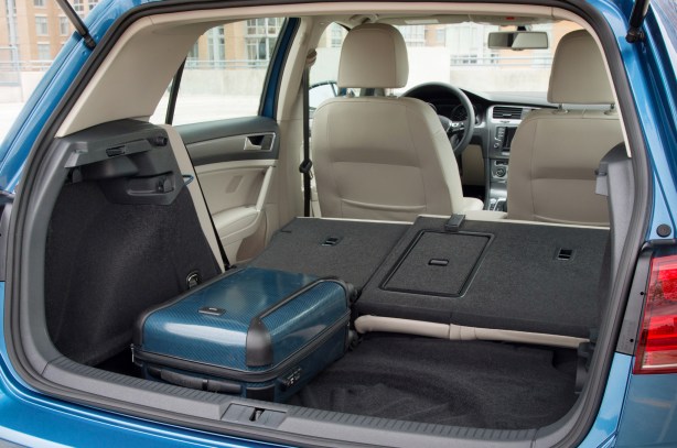 Plenty of cargo space in the e-Golf, same as the regular 4-door Golf hatchback. 