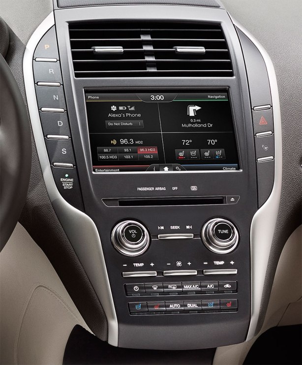 The touch-screen is large. The new physical knobs and switches are a welcome return to "analog" for Lincoln. 